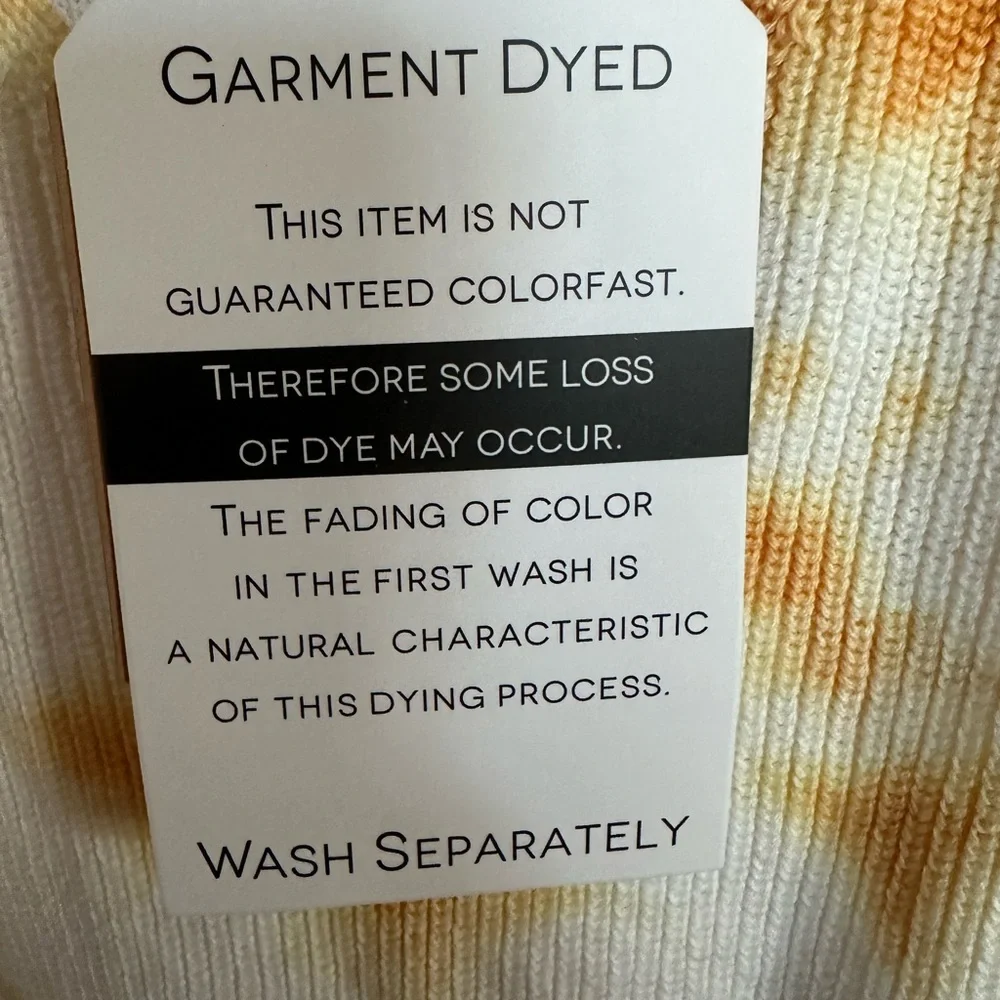 Kori America NWT tie dyed yellow/white v-neck cotton sweater size XL - Picture 5 of 8